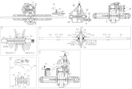 Transaxle Diagram and Parts List for 13AM77SSA00 2023 Yard Machines Lawn Tractor